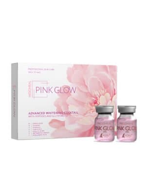 Mesoheal Pink Glow 10 × 5 ml ürün kutusu ve flakonları